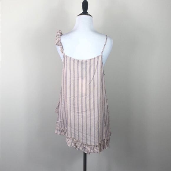 Ro & De Top Striped Asymmetrical Ruffle Tank Top - Picture 6 of 7